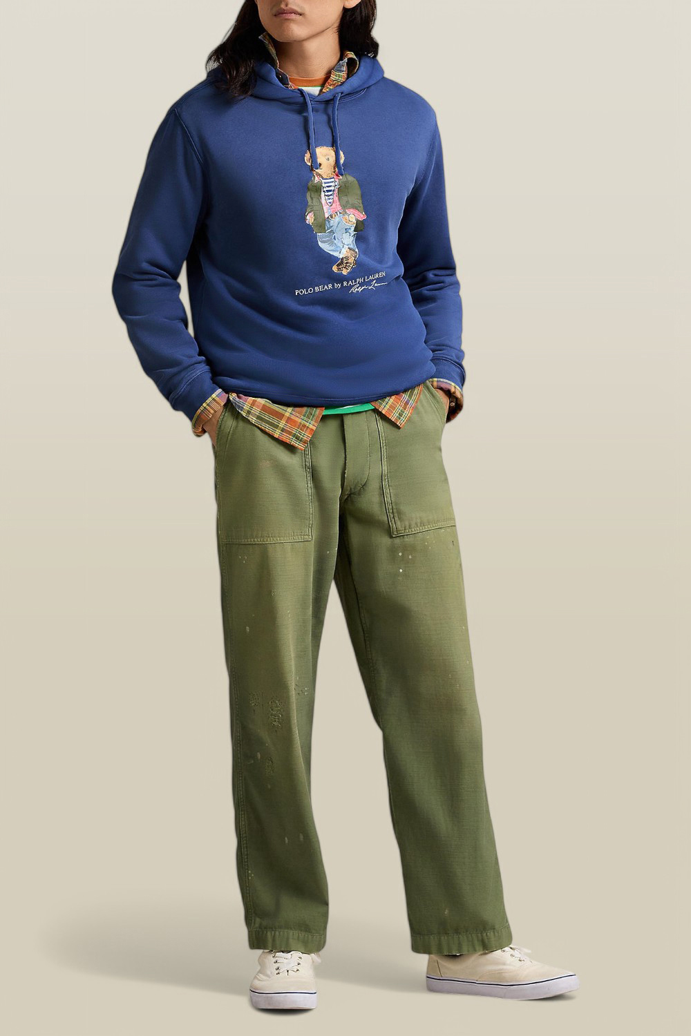 תמונת כל הלוק של סווטשירט קפוצ'ון POLO RALPH LAUREN